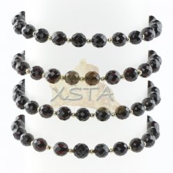 Faceted round beads amber bracelet